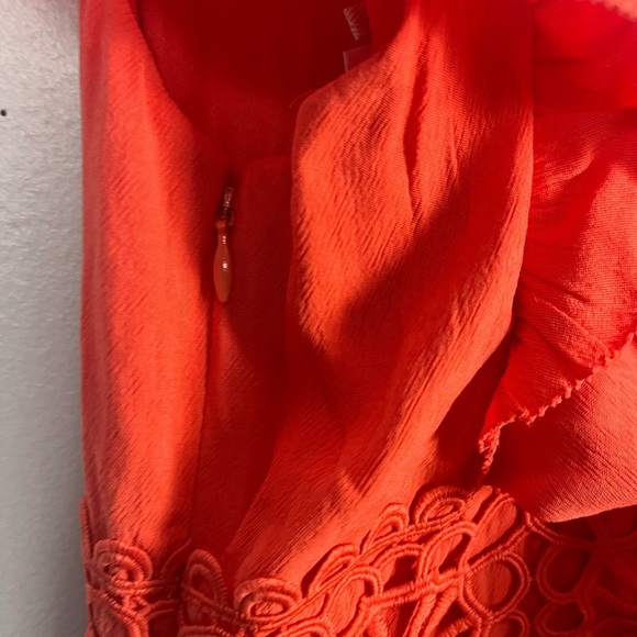 Fat Face Coral Pink Hibiscus Lace Maxi Dress size 4 copper & black - Picture 7 of 11